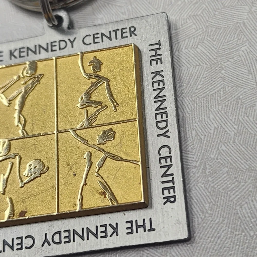Vtg John F. Kennedy Center For The Performjng Arts Keychain JFK Key Ring Square